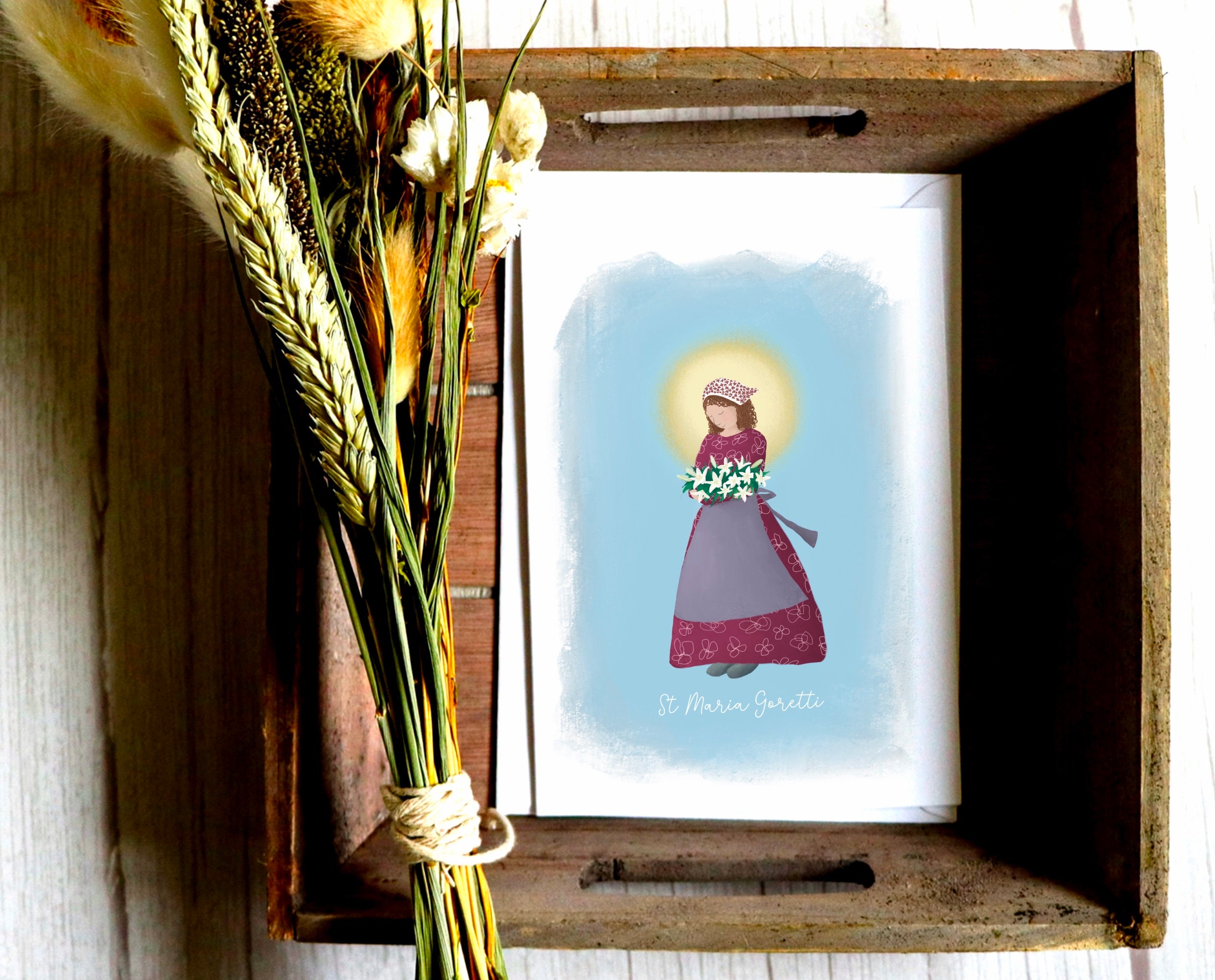 Saint Maria Goretti Greeting Card: Catholic Confirmation Gift (digital ...