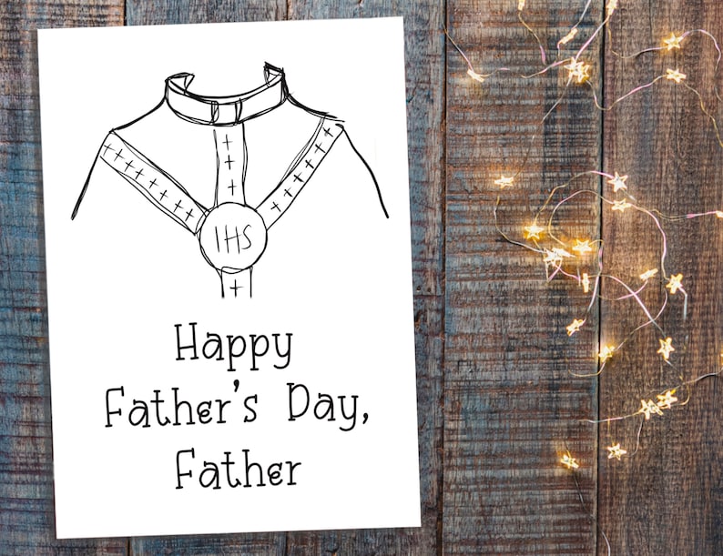 Father's Day Card for Priest: Catholic Clergy Greeting Card Digital ...