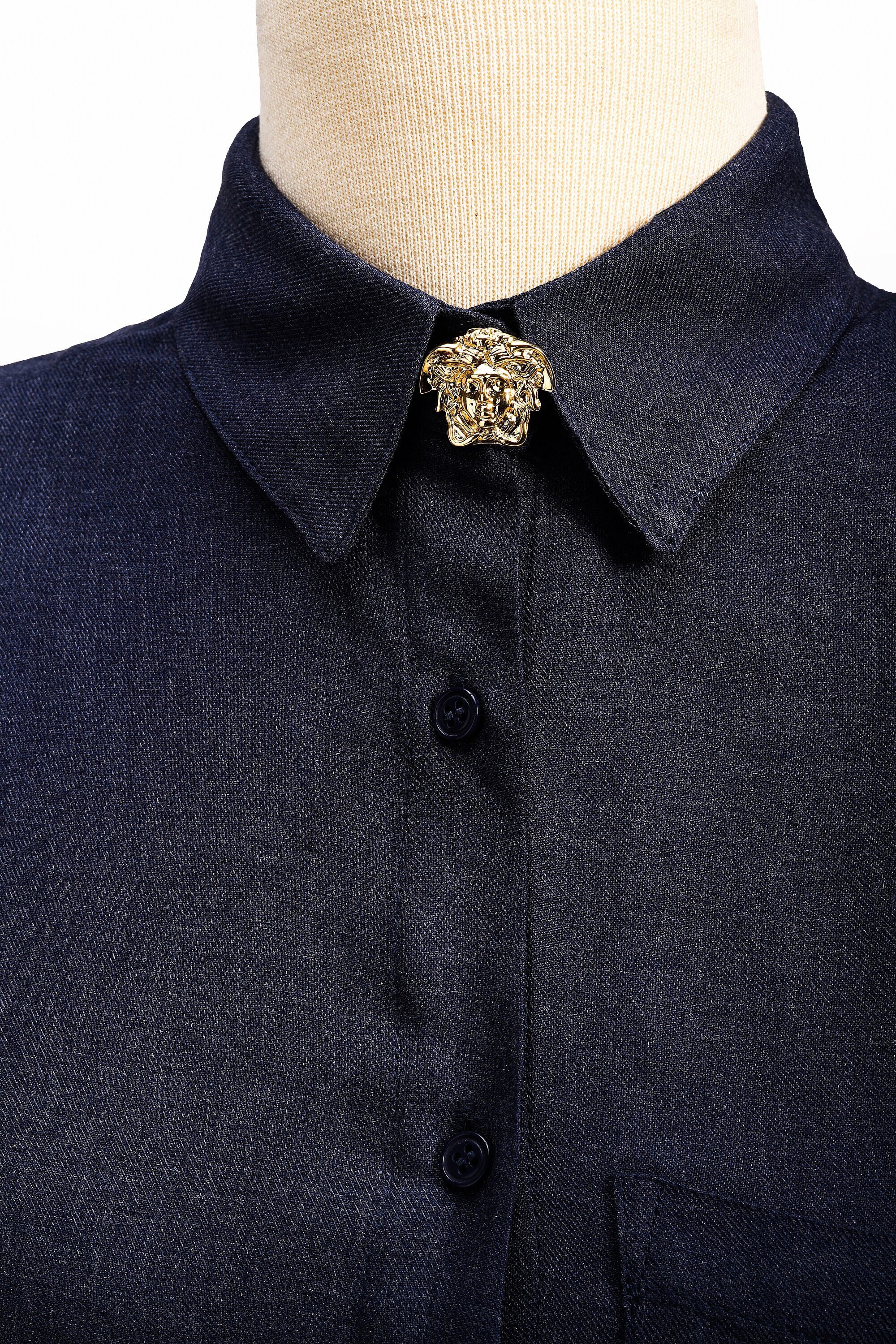 CoolWomenClub Gold Handmade Shirt Button Cover Brooch, Button Pin, Shirt Jewelry for Women, Collar Brooch