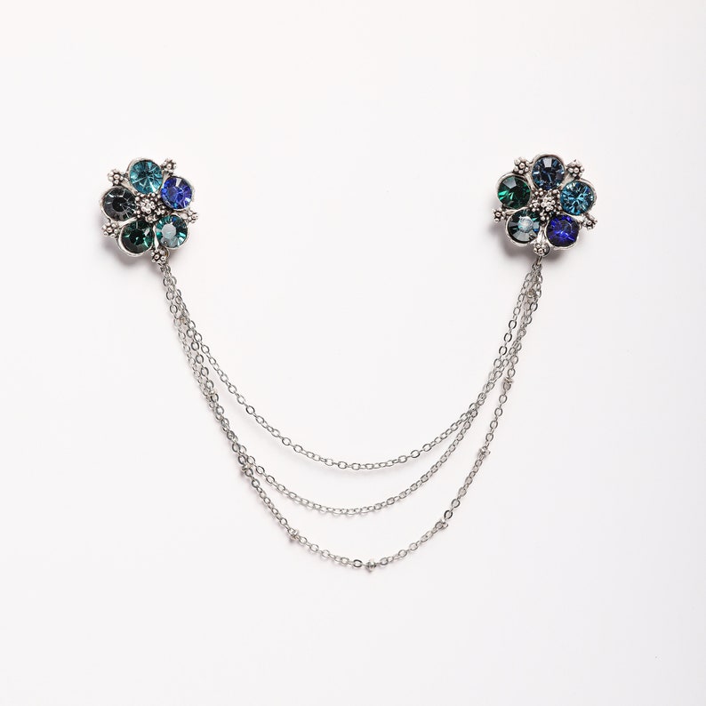 Flower Shirt Collar Chain Brooch Collar Clip Collar Pin Etsy