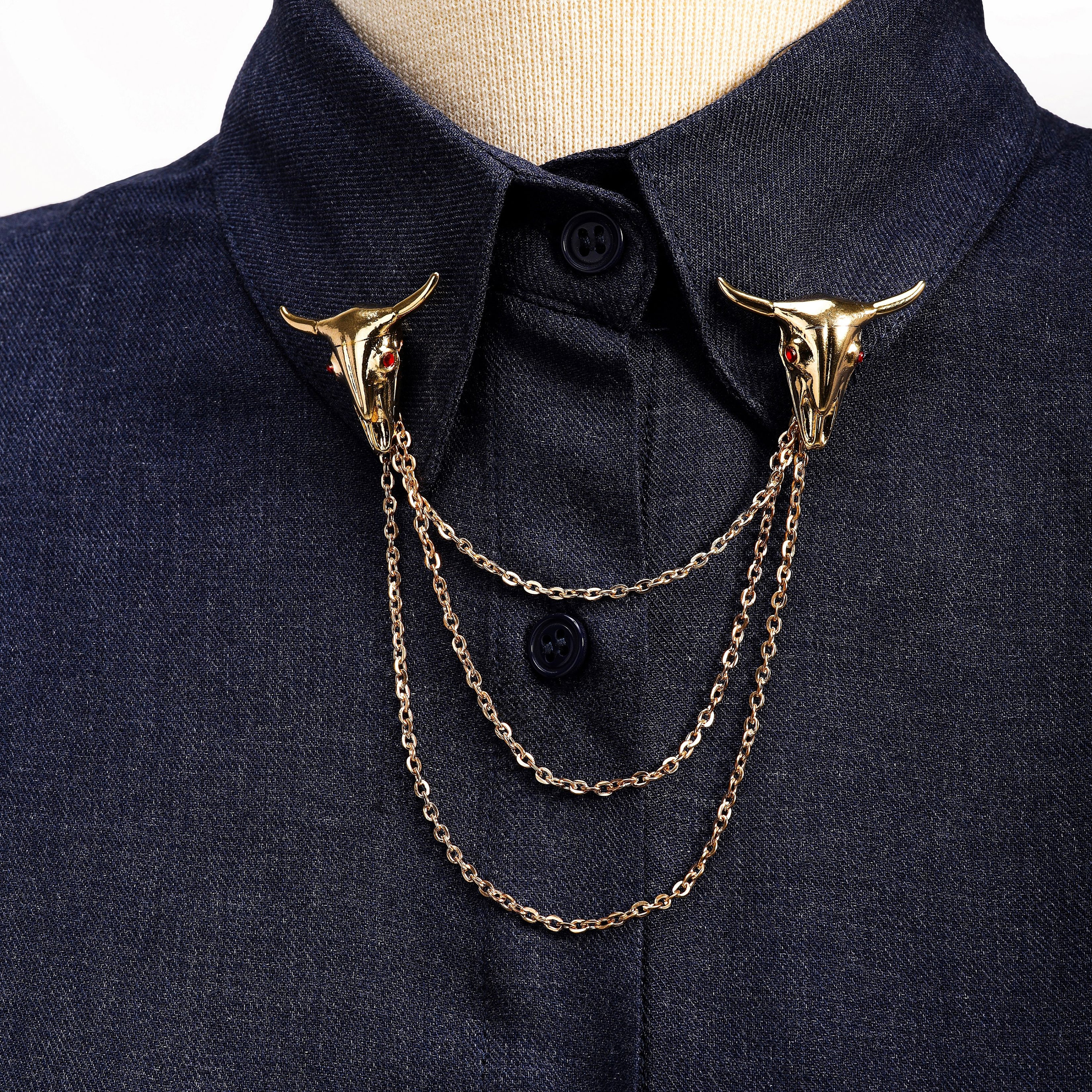 Shirt with top collar chain