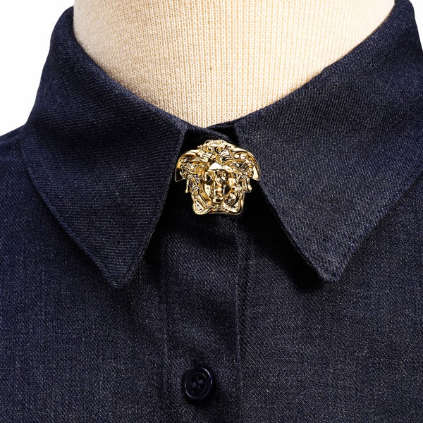 Silver / Gold Shirt Shirt Button Cover Brooch, Collar Chain Brooch, Collar Shirt Jewelry Pin, Button Cover Brooch, Gifts for Her Wedding