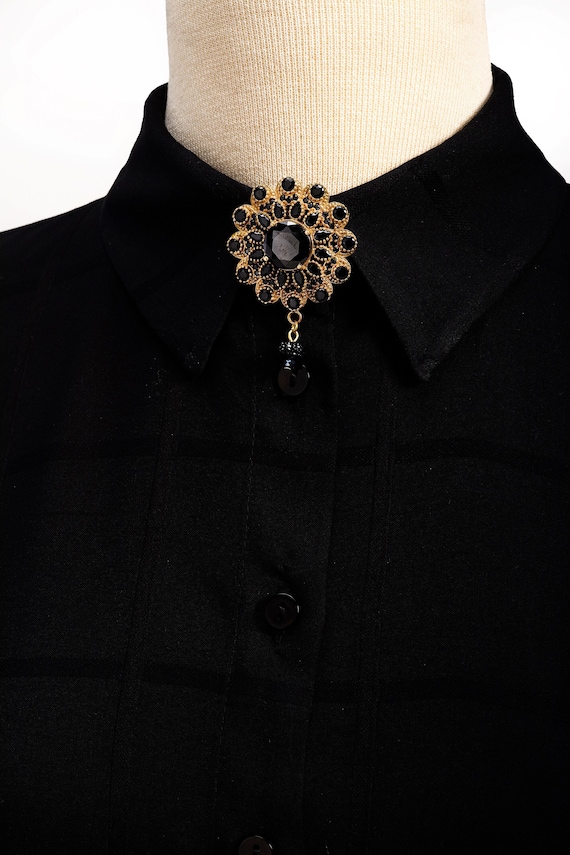 Gold Handmade Shirt Button Cover Brooch, Button Pin, Shirt Jewelry for  Women, Collar Brooch 