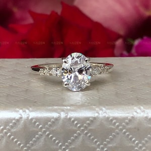 2.00CT Oval Cut Moissanite Ring,Engagement Ring/925 Sterling Silver/Anniversary Gift/Solitaire Ring/Handmade Ring/Wedding Band Ring