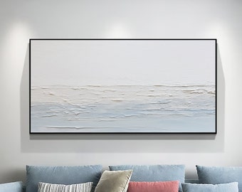 Large Original Blue Ocean Abstract Painting Original Sky Landscape Painting Large Modern Abstract Beach Painting Landscape Acrylic Wall Art