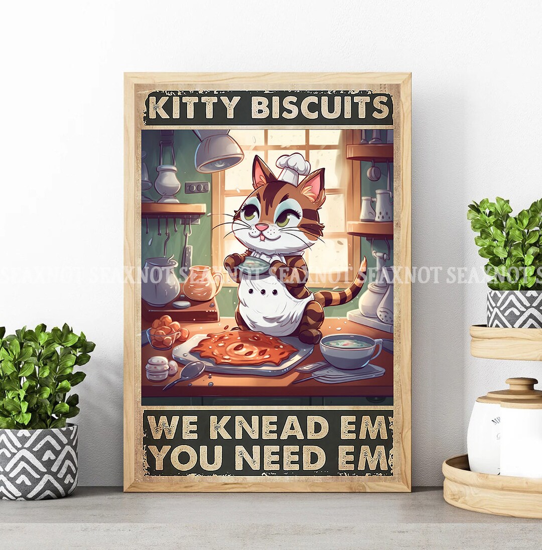 Kitty Biscuits Poster PNG Poster Sublimation Design Digital Etsy