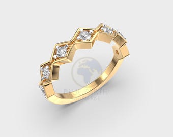 14K Gold Diamond Eternity Band Ring: Stackable Wedding Jewelry Mother’s Day, Bridesmaid Gift