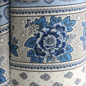 Tissu Toselli, Stoff BASTIDE 160cm , blau/weiß 100% Baumwolle, Provence, Südfrankreich, Frankreich, 160 cm breit