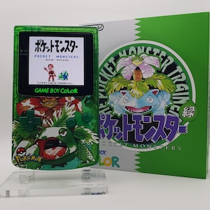 Venasaur Game Boy Color - Laminierter OLED-Hintergrundbeleuchtungs-Bildschirm, Neue Lautsprecher-Shell-Knöpfe, Überholtes Original GBC