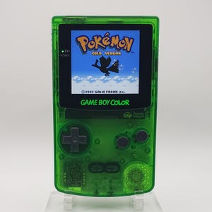 Klar Grün GBC mit Tragetasche - Lustiges Spiel IPS Backlit Gameboy Color - GBC Konsole Custom System
