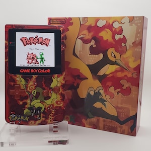 Moltres Game Boy Color - Laminierter OLED-Hintergrundbeleuchtungs-Bildschirm, neue Lautsprecher-Shell-Knöpfe, überholte Original-GBC