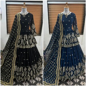 Long shirt with lehnga top