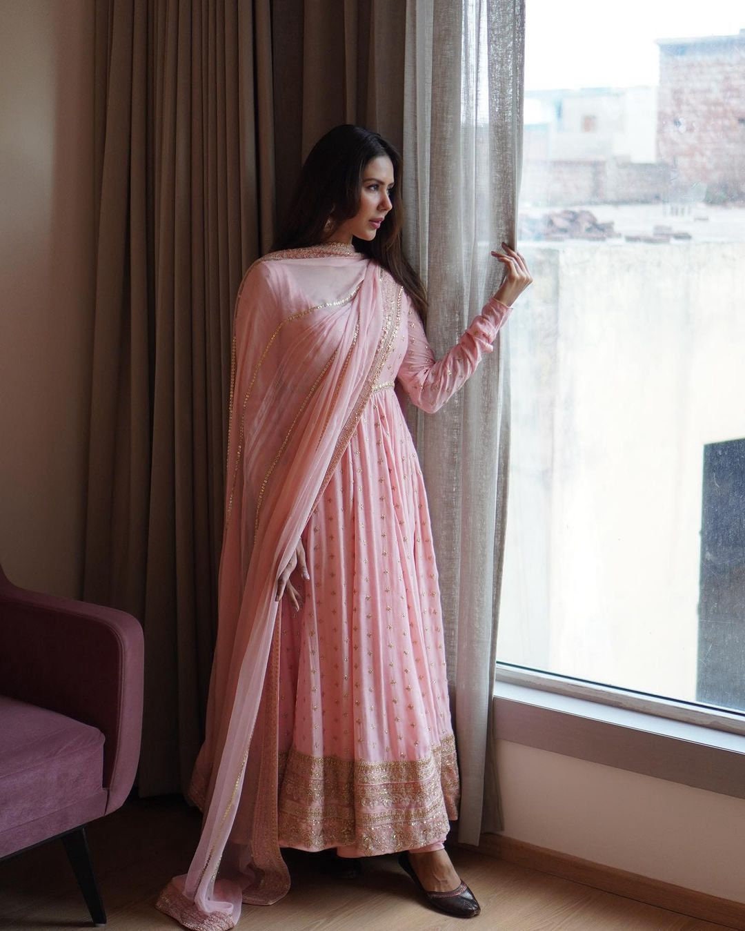 Pink Dupatta Etsy Canada