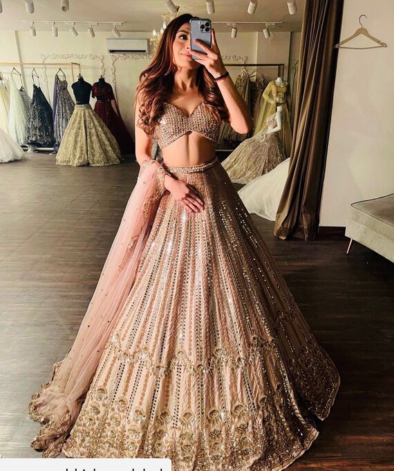 Party Wear Embroidery NEW DESIGNER HEAVY NET LEHENGA CHOLI, Dry