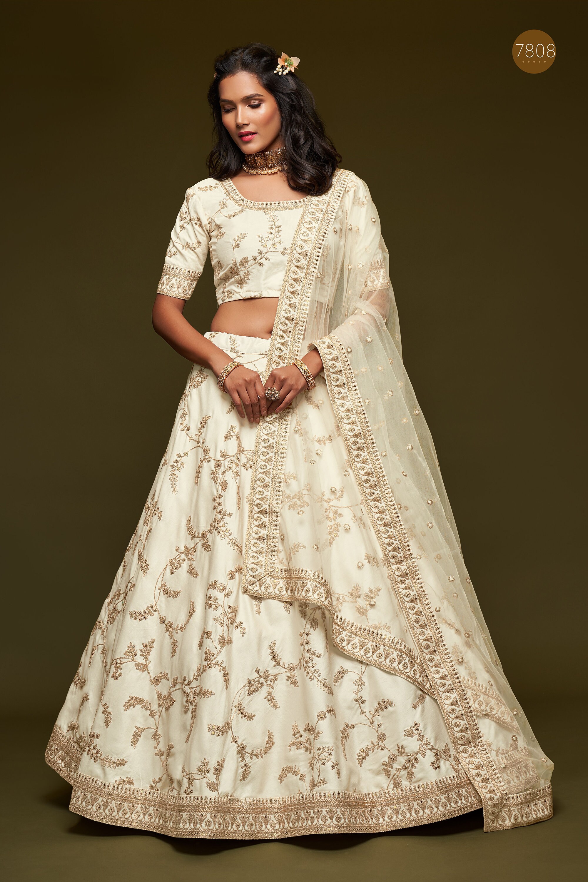 White and hotsell gold lengha