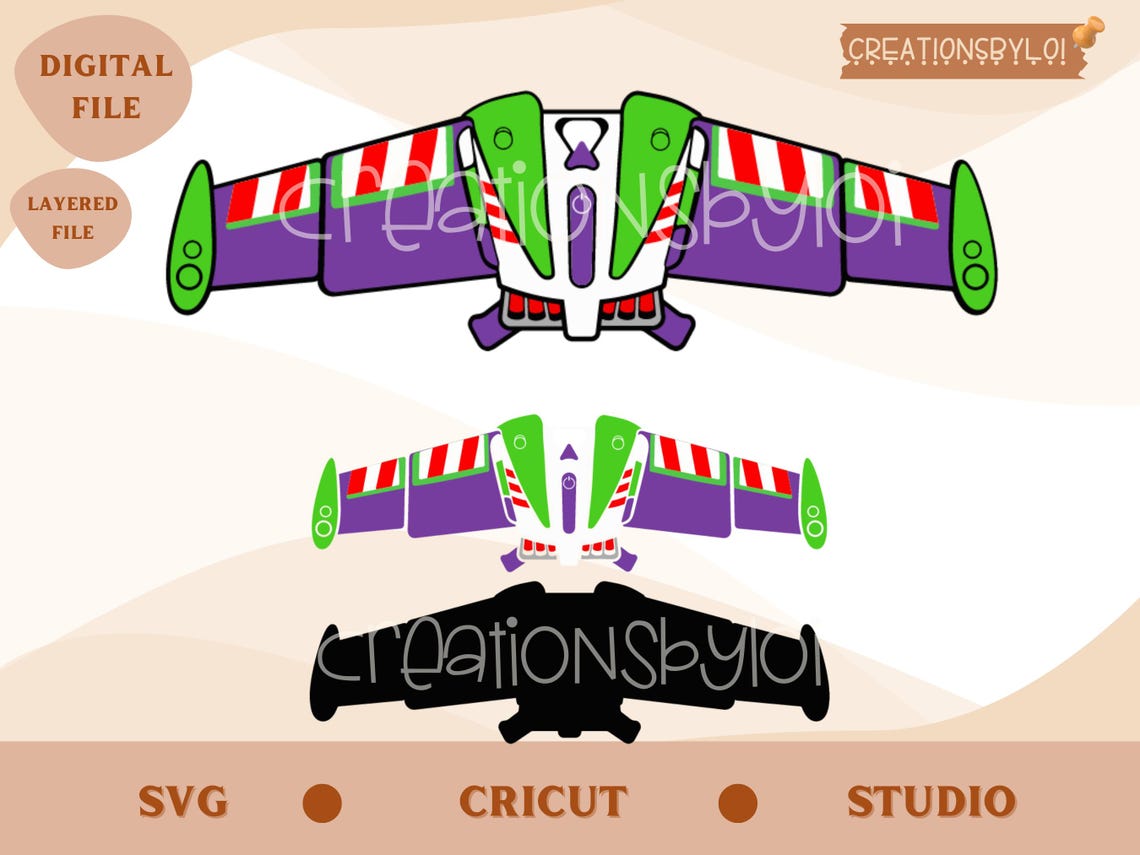 Buzz Lightyear Wings Svg, Layered SVG PNG Layered for Cricut and ...