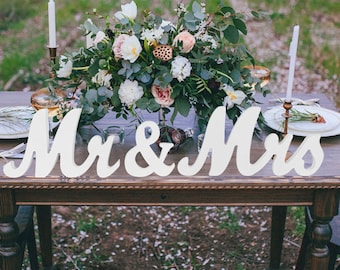 Mr&Mrs Wooden Wedding Signs-Wedding Table Decorations-Wedding Table Signs-Free Standing Letters,Rustic wedding Table Decor, Wedding Signs