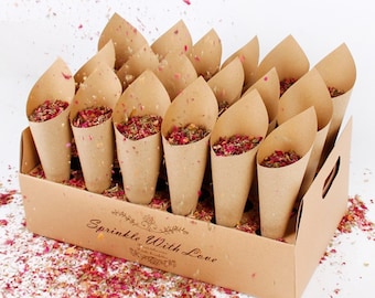 Wedding Confetti Cone Holder-White & Kraft confetti cone stand trays with 20 holes or 30 holes support for the wedding party decor