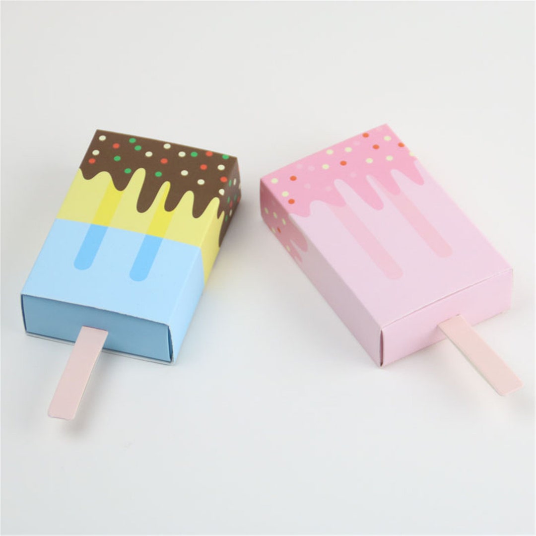 Ice Cream Shaped Candy Boxes,12Pcs Candy Shaped Container With Cover,Candy Case Container Wedding Party Supplies[Pink