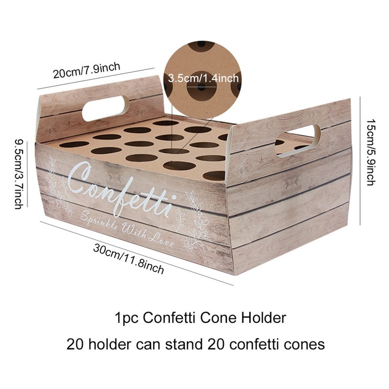 Wedding Confetti Cone Holderwhite & Kraft Confetti Cone Stand Etsy