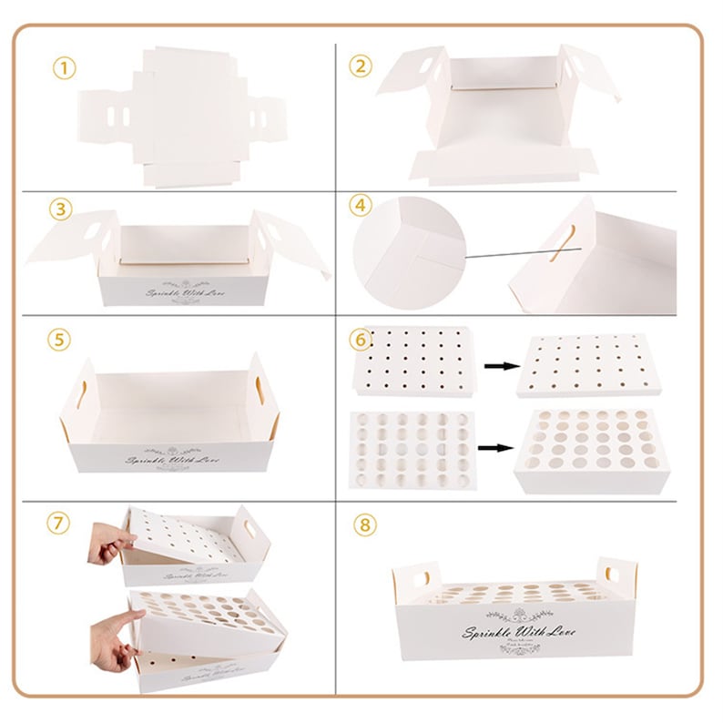 Wedding Confetti Cone Holderwhite & Kraft Confetti Cone Stand Etsy