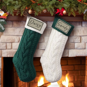 Personalized Christmas Stockings-Velvet Sequin Holiday Ornaments for Home Decorations Red White Family Stocking with custom Name Stocking