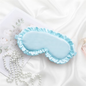Customizable sleep mask, double-sided same color, anti-silk, elastic band, 2023 popular eye mask, party eye mask,rufflesBridesmaids Bride's zdjęcie 8