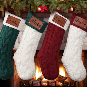 Personalized Christmas Stockings-Velvet Sequin Holiday Ornaments for Home Decorations Red White Family Stocking with custom Name Stocking