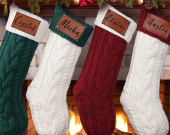 Personalized Christmas Stockings-Velvet Sequin Holiday Ornaments for Home Decorations Red White Family Stocking with custom Name Stocking