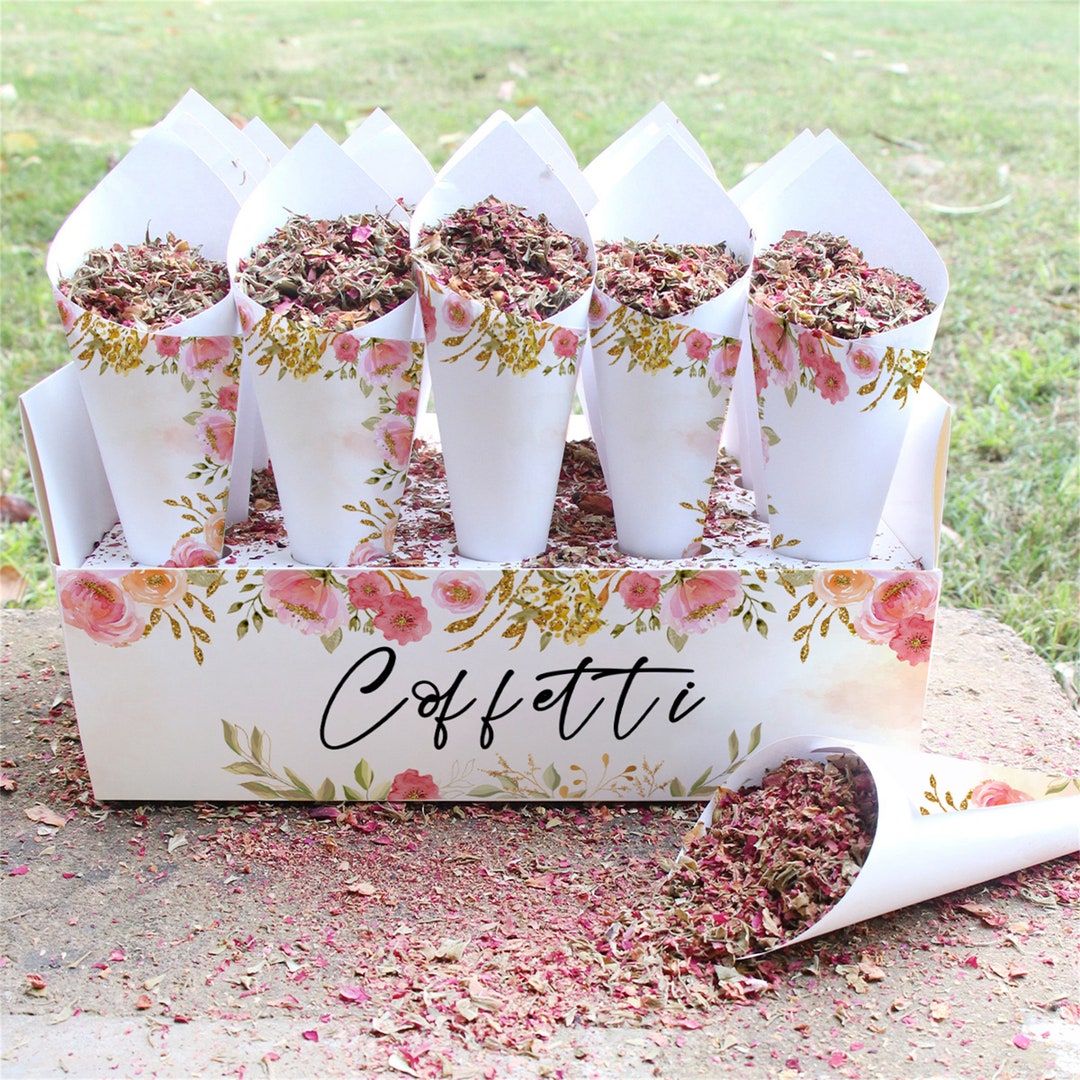 Floral Wedding Confetti Cone Holderconfetti Cone Stand Trays With 20