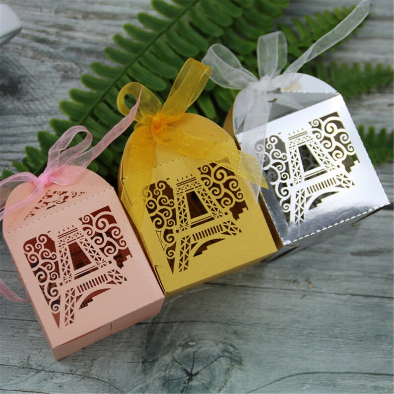 Eiffel Tower Favor Boxeslaser Cut Party Favor Boxcreative Candy Box