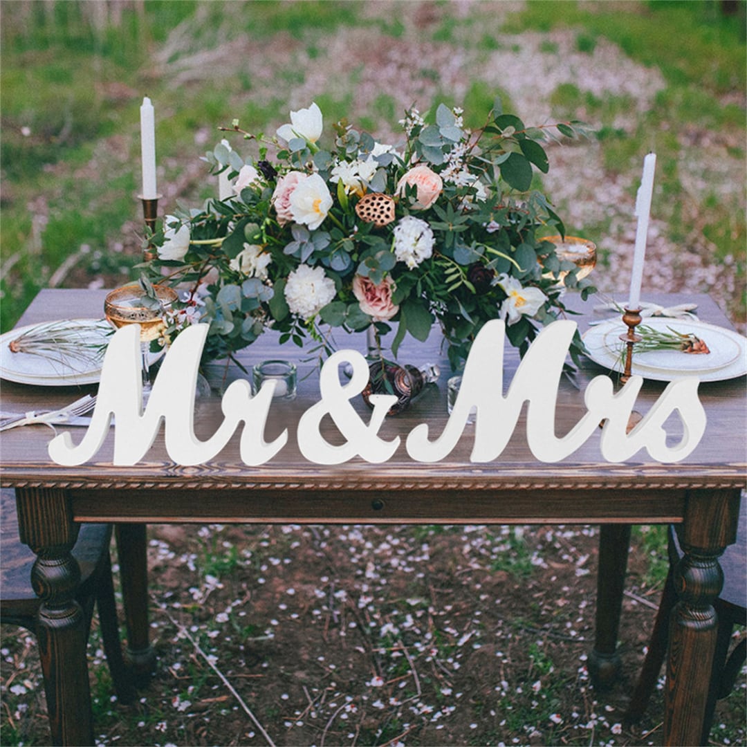 Mr&mrs Wooden Wedding Signs-wedding Table Decorations-wedding Table ...