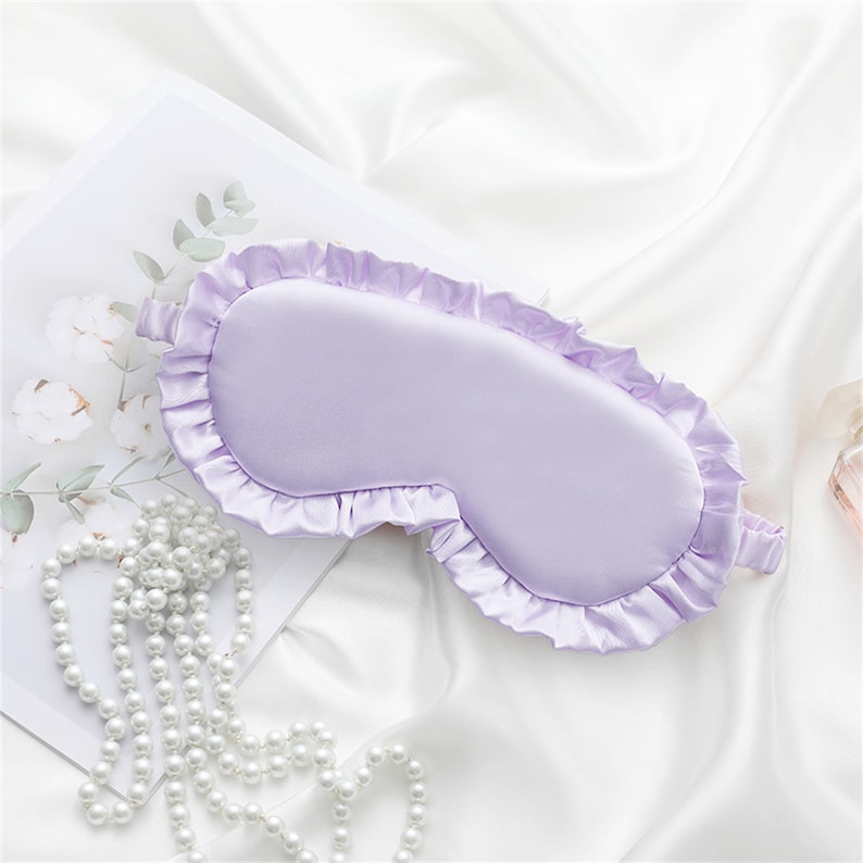 Customizable sleep mask, double-sided same color, anti-silk, elastic band, 2023 popular eye mask, party eye mask,rufflesBridesmaids Bride's zdjęcie 6