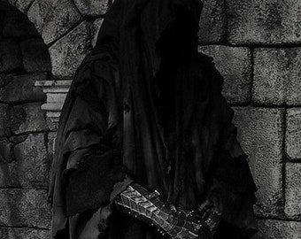 Anello Costume Spettro Costume Nazgul/Casco Nazgul/Guanti/Mantello Nero Costumi di Halloween perfetti