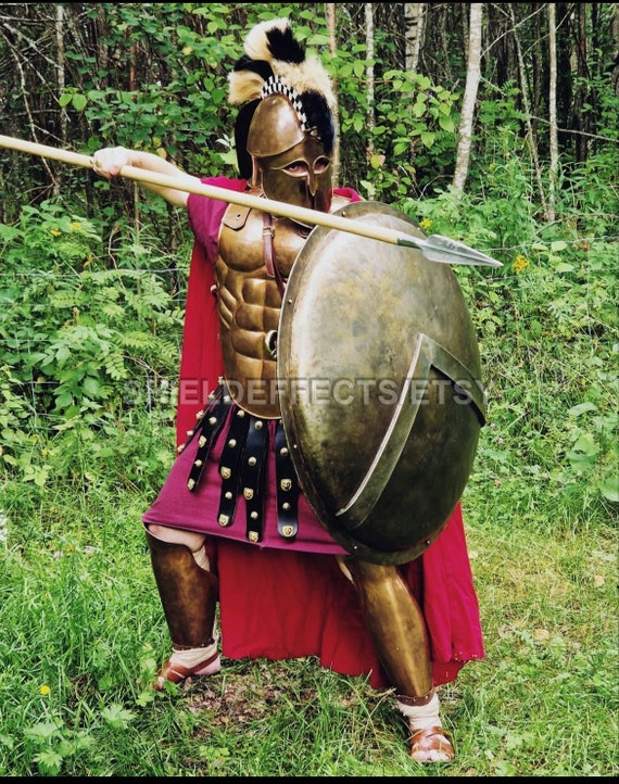 Men's Halloween Costume One Shoulder Ancient Greek Knight Warrior Cosplay  Dress