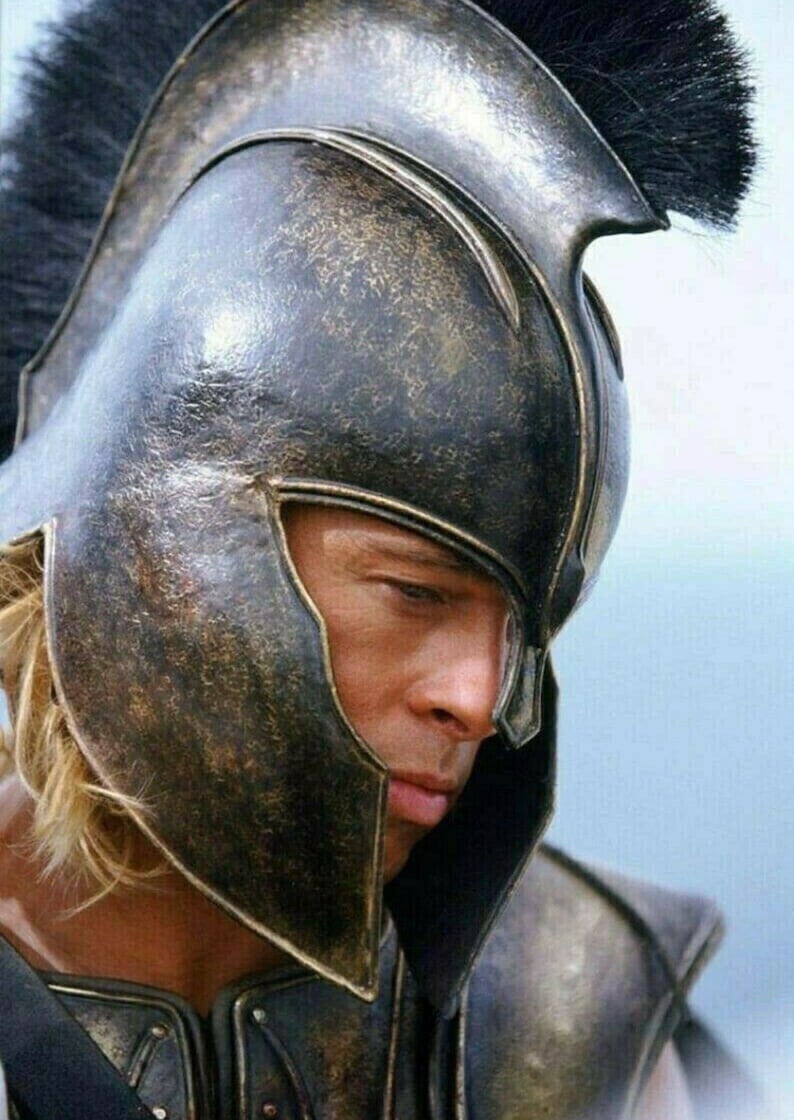 Troy Greek Achilles Trojan Helmet Troy Movie Trojan Helmet Brad Pitt Troy Helmet Halloween Costume For Adult Christmas Gift Item x image 5