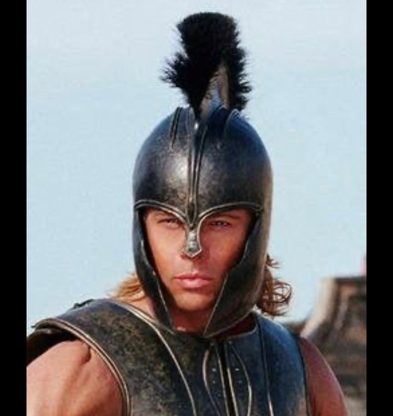 Troy Greek Achilles Trojan Helmet Troy Movie Trojan Helmet Brad Pitt Troy Helmet Halloween Costume For Adult Christmas Gift Item x image 3