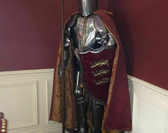 Full Size 6 Feet Knights Crusader Suit Of Armour Medieval Roman Armor Suit Solid Steel With Complete Stand Home Decor Item