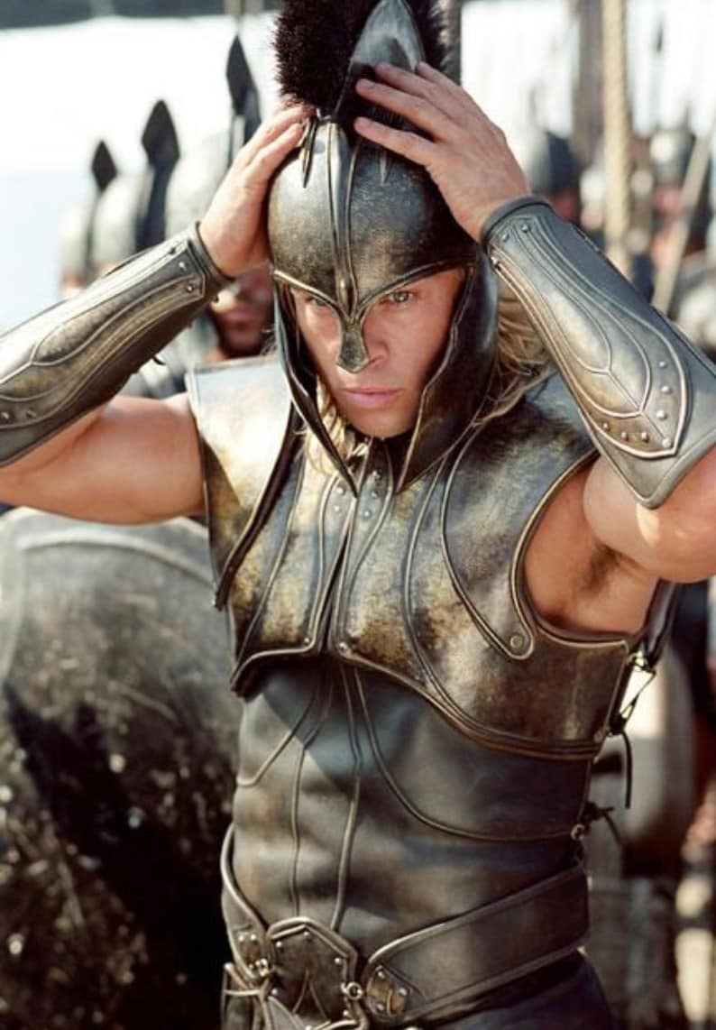 Troy Greek Achilles Trojan Helmet Troy Movie Trojan Helmet Brad Pitt Troy Helmet Halloween Costume For Adult Christmas Gift Item x image 4