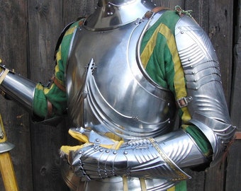 Medieval German Gothic Type Half Body Armor Suit/Cuirass/Pauldrons/Gorget/Gauntlets