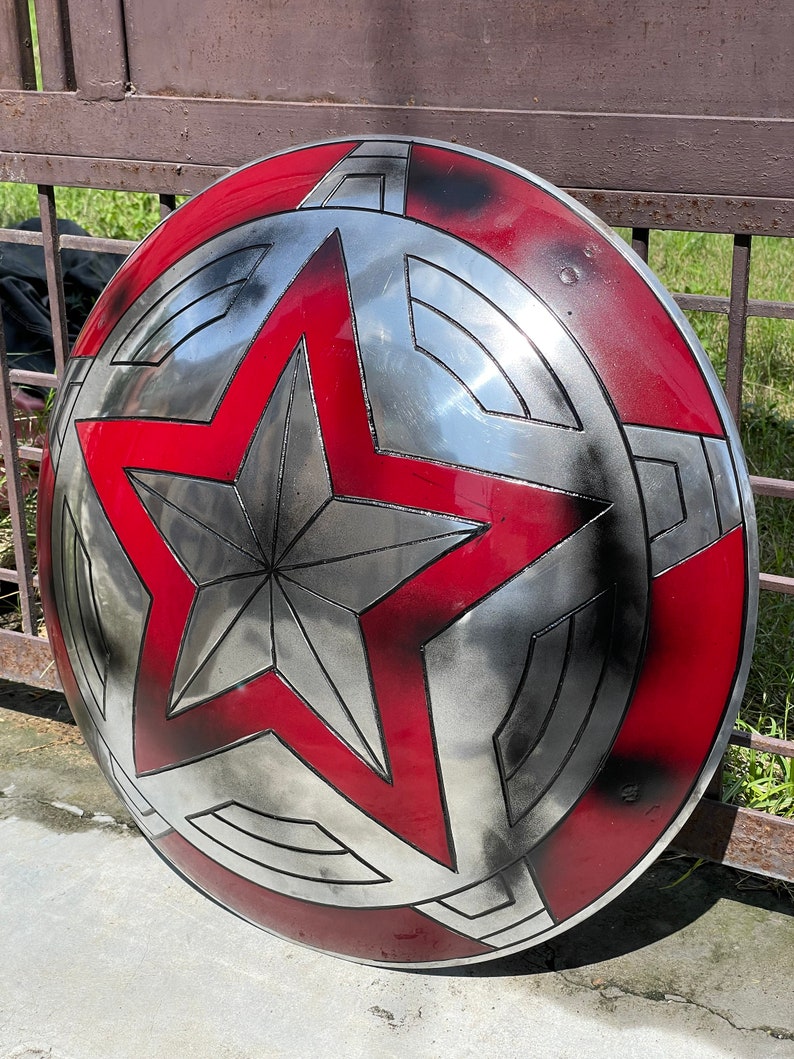 Red Guardian Shield Marvel Cinematic Shield Battle Damage Etsy