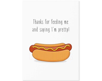 Funny Hot Dog Card - Valentine's Card - Anniversary Card - Birthday Card - For Him - For Her - Hot Dog Card - Punny Card - Coconut Cards