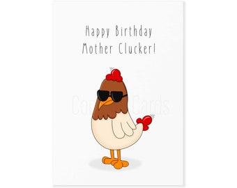 Mother Clucker Birthday Card - Funny Birthday Card - Birthday Card - Funny Card - Mother Clucker Card - Chicken Pun Card - Coconut Cards