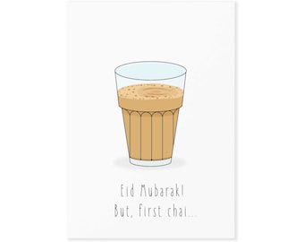 Eid Card - Chai Card - Tea Card - Eid Mubarak Card - Happy Eid Card - Funny Eid Card - Muslim - Islam - For Him - For Her - Coconut Cards