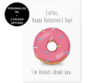 I'm Donuts About You Card - Valentine's Card - Funny Valentine's Day Card - Donut Card - For Him - For Her - Funny Card - Coconut Cards