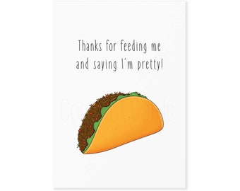 Funny Taco Card - Funny Anniversary Card - Valentine's Card - Boyfriend - Girlfriend - Husband - Wife - For Him - For Her - Coconut Cards