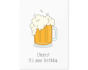 Beer Card - Funny Birthday Card - Happy Birthday Card - For Him - For Her - Birthday Card - Cheers Birthday Card - Birthday - Coconut Cards