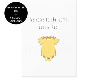 Personalised New Baby Card - Expecting Card - Welcome To The World Card - New Born - Baby Girl Card - Baby Boy Card - Baby - Coconut Cards