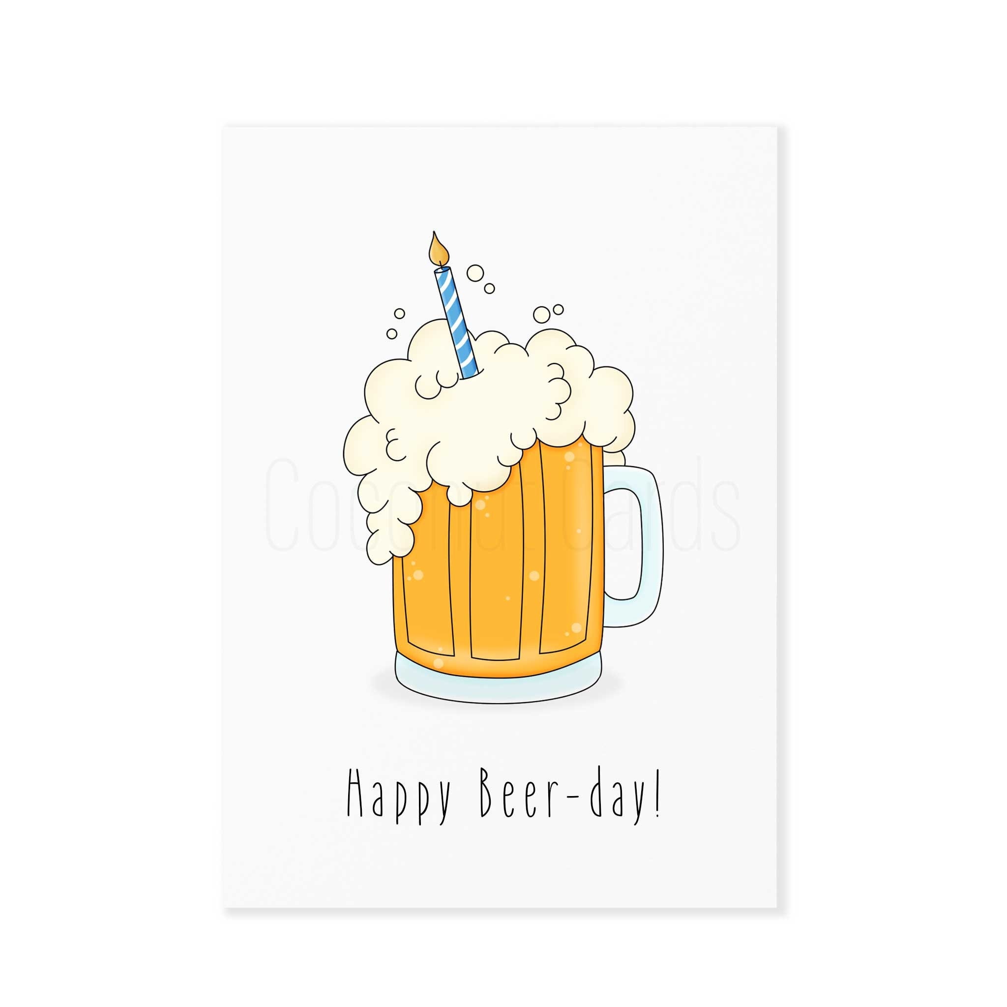 Bierkarte Geburtstagskarte Happy BeerTageskarte Happy Birthday Karte