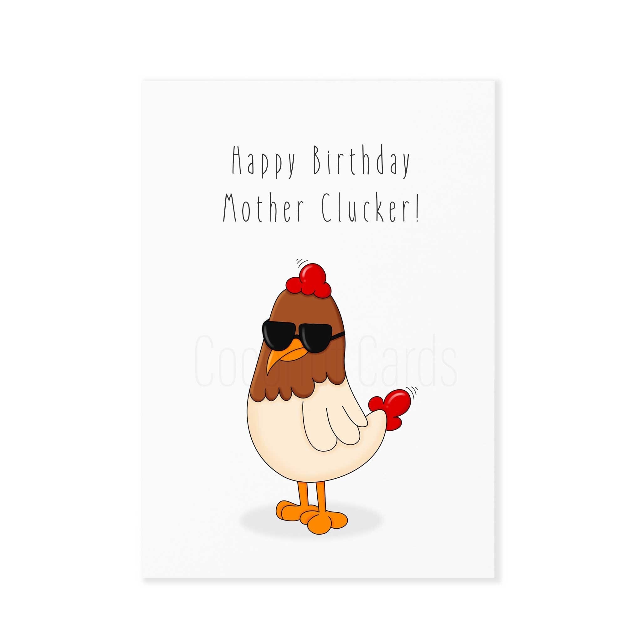Mother Clucker Birthday Card Funny Birthday Card Birthday Card Funny ...